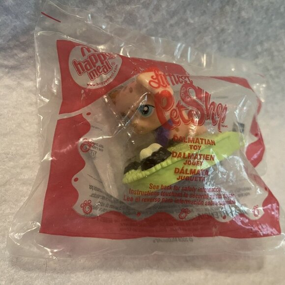 Littlest Pet Shop Tan Dalmatian McDonalds Happy Meal Toy Spotted Blue Eye 2008 - Picture 1 of 13